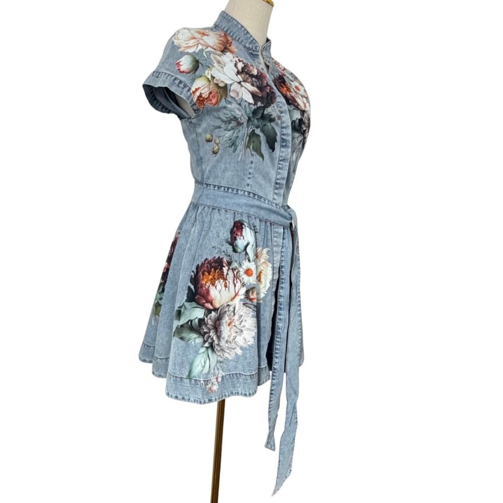 ALICE + OLIVIA Lucy Mini Denim Shirt Dress - Picture 6 of 10